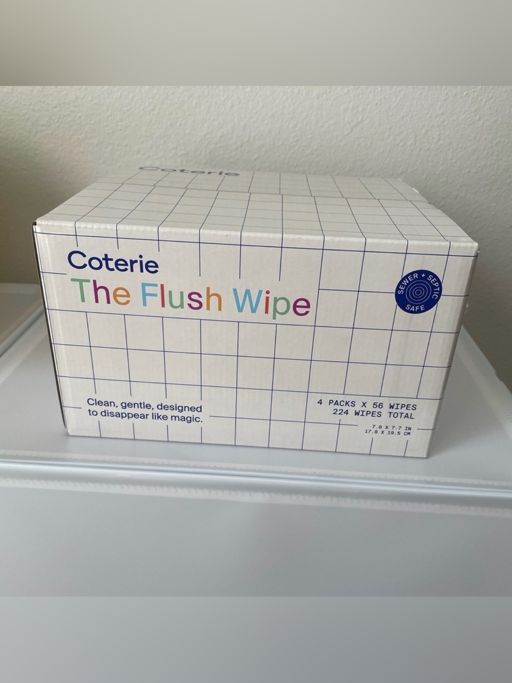 Coterie The Flush Wipe Box - 4 packs, 224 wipes total - NEW & Sealed